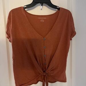 American Eagle Outfitters Terracotta Button-Down Shirt